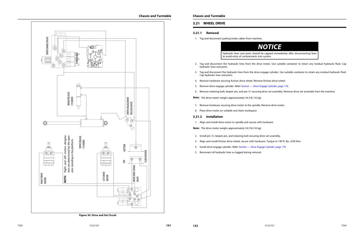 JLG Boom Lifts T350 Service Maintenance Manual 31221321 2023 PVC 2201