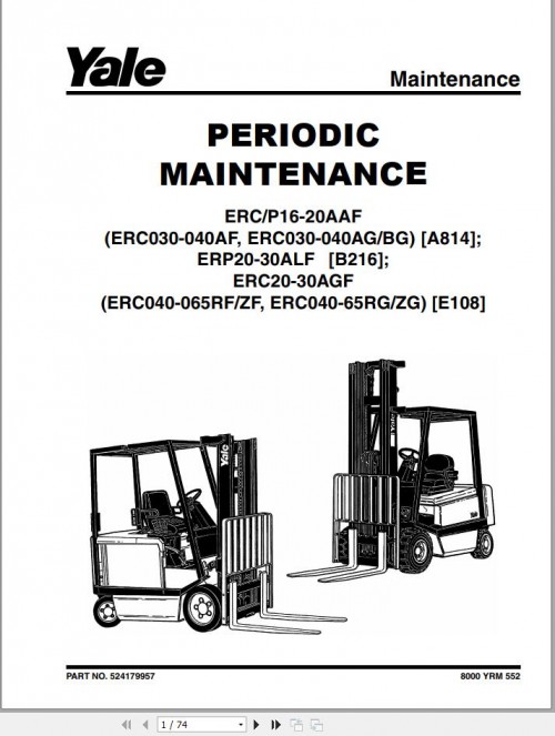Yale Forklift A814 (ERP AF BF) Service Manual 1
