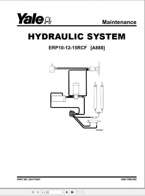 Yale Forklift A888 (ERP10 15RCF) Service Manual 1