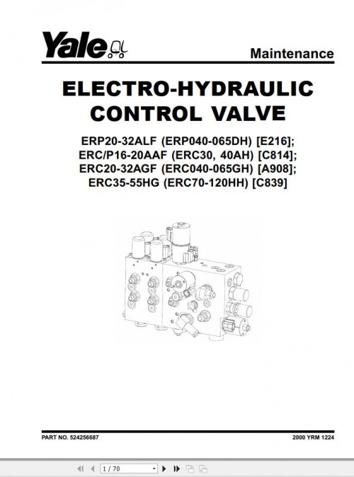 Yale Forklift A908 (ERC20 32AGF) Service Manual
