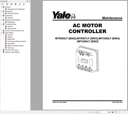 Yale Forklift B904 (MPC060 F) Service Manual