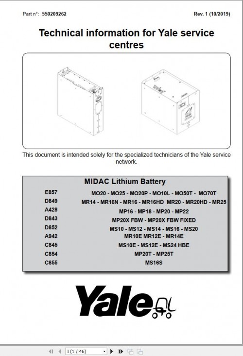 Yale Forklift D852 (MS10 MS12 MS14 MS16 MS20) Service Manual 2