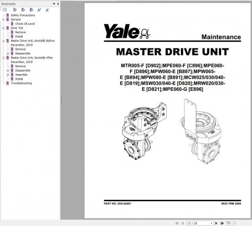 Yale Forklift D902 (MTR005 F) Service Manual