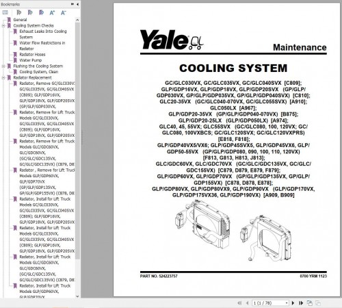 Yale Forklift E879 (GC GLC GDC135VX 155VX) Service Manual