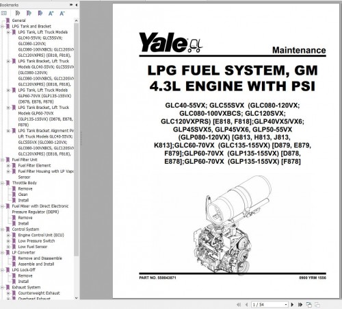 Yale Forklift F818 (GC GLC080 120 VX to GC GLC120VXPRS) Service Manual