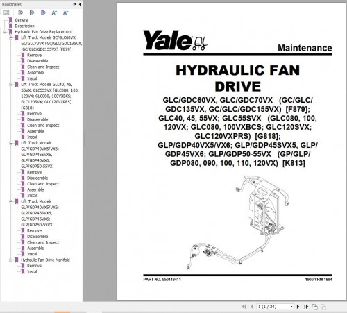 Yale Forklift F879 (GC GLC GDC135VX 155VX) Service Manual 1