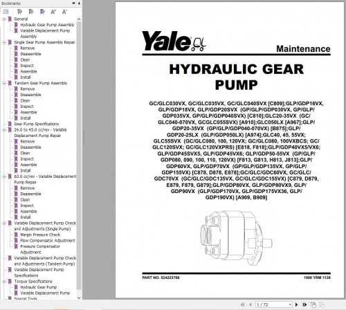 Yale Forklift F879 (GLC GDC60 70VX) Service Manual 1