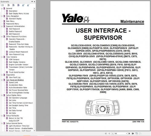 Yale Forklift G818 (GLC080 120 VX to GLC120VXPRS) Service Manual