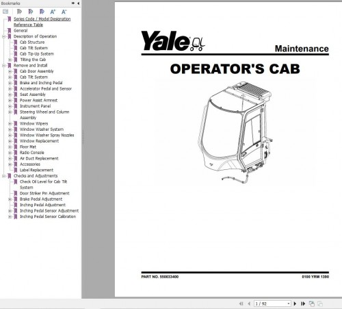 Yale Forklift G877 (GDP130EC, GDP140EC, GDP160EC Europe) Service Manual 02.2023 2