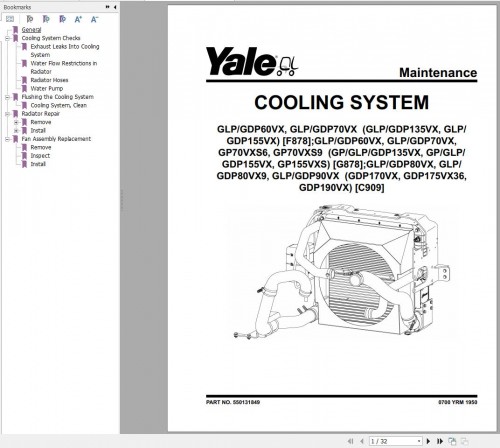 Yale Forklift G878 (GP135VX to GP155VXS) Service Manual 07.2023 1