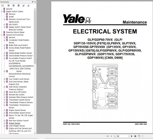 Yale Forklift G878 (GP60VX to GP70SVX Europe) Service Manual 07.2023 1