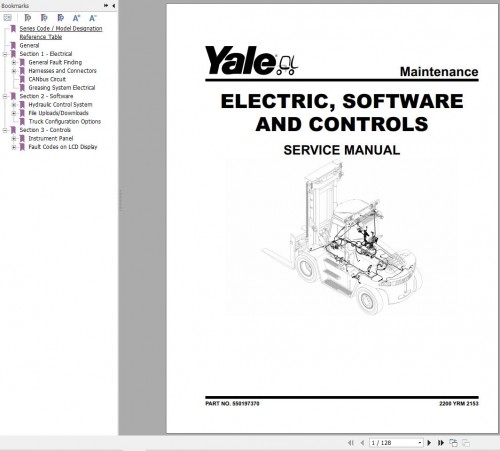 Yale Forklift H876 (GDP190DC to GD280DC) Service Manual 05.2023 1