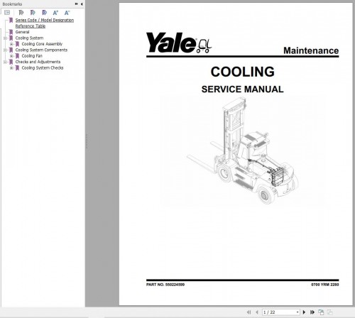 Yale Forklift J877 (GDP300EF, GDP330EF, GDP360EF) Service Manual 05.2023