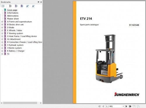 Jungheinrich Forklift ETV 214 Spare Parts Catalog 91165548 (1)