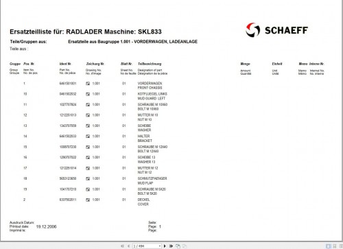 Terex Schaeff Wheel Loader SKL833 Parts Catalog EN DE (1)