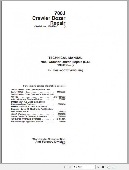 John Deere Construction 3.71 GB Operator's Manual, Technical Manual, Part Manual 3