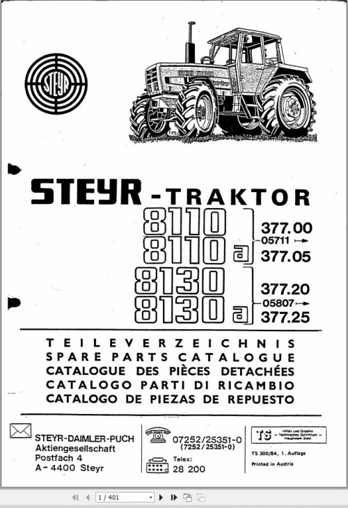 Steyr Tractor 8110 8110a 8130 8130a Spare Parts Catalog (1)