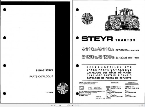 Steyr Tractor 8110A 8130A Parts Catalog (1)