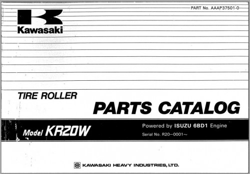 Kawasaki Road Roller KR20W Parts Manual AAAP37501 0 EN JP