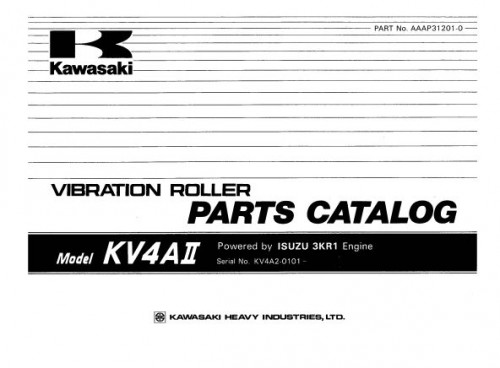 Kawasaki Road Roller KV4AII Operation Maintenance Parts Manuals EN JP 1