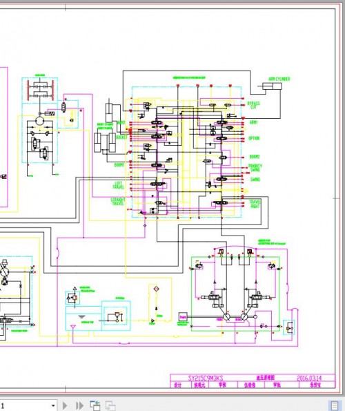 Sany Excavator SY215C9M3KS Electrical and Hydraulic Schematic (2)