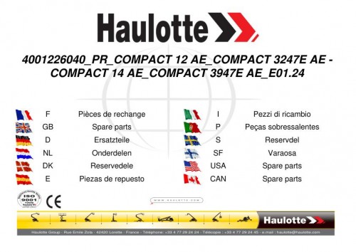 Haulotte Compact 12AE 14AE 3247E 3947E AE Spare Parts Catalog 4001226040 02.2024 EN FR 1