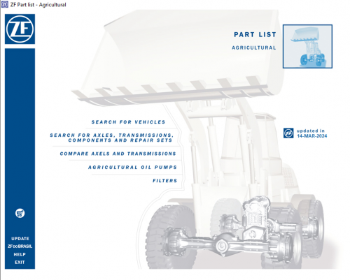 ZF Agricultural EPC 03.2024 Spare Parts Catalog DVD 1