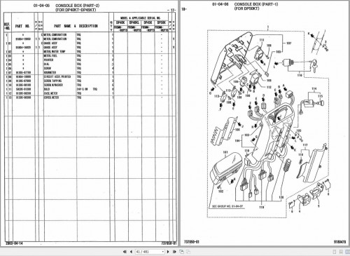 CAT Forklift DP40K to DP50K Parts Manual 98737 05010 1