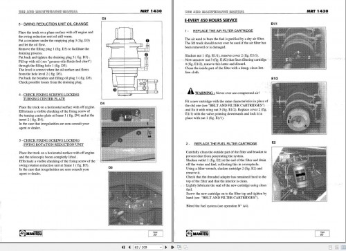 Manitou Telescopic Handlers MRT1430 User & Maintenance Manual 547423 1