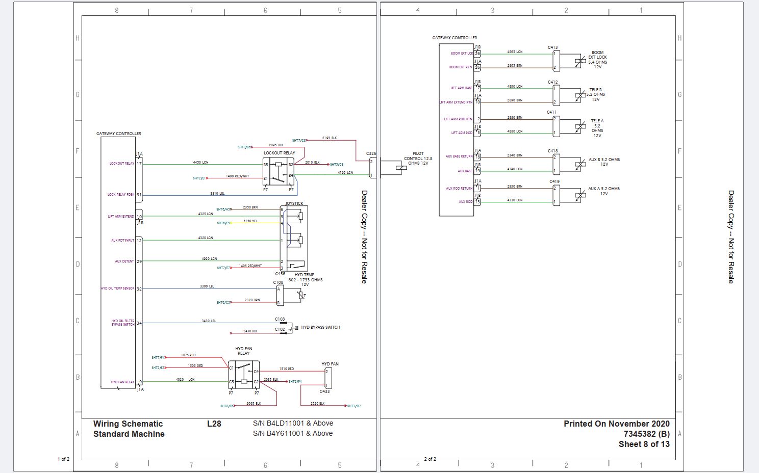 Bobcat Loader Articulated L28 Electrical Hydraulic Schematic | Auto ...