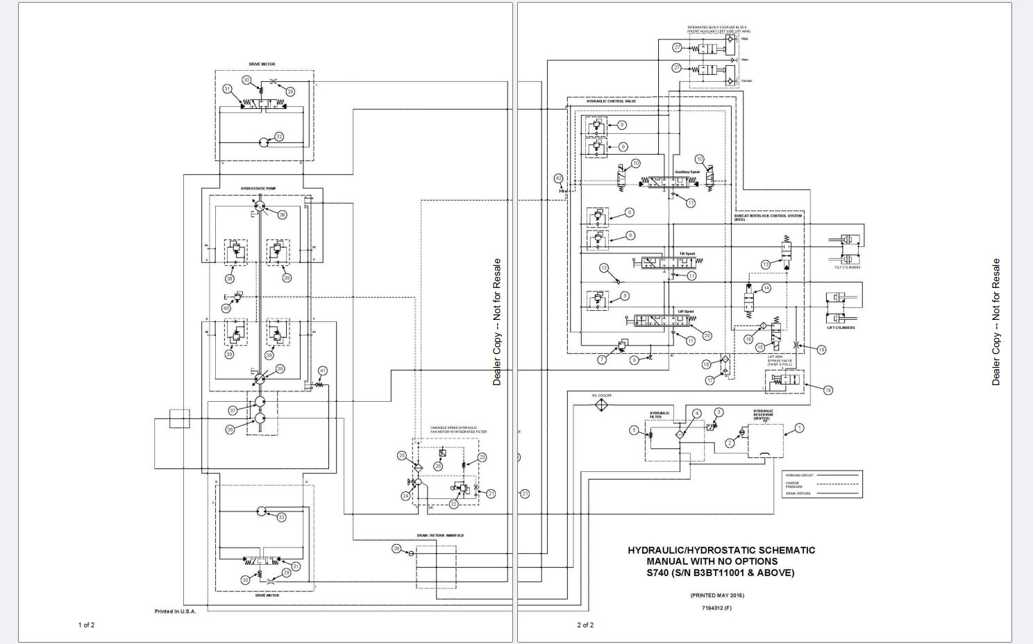 Bobcat Loader S740 Electrical Hydraulic Schematic | Auto Repair Manual ...