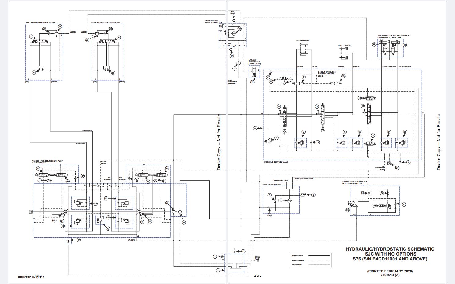 Bobcat Loader S76 Electrical Hydraulic Schematic | Auto Repair Manual ...