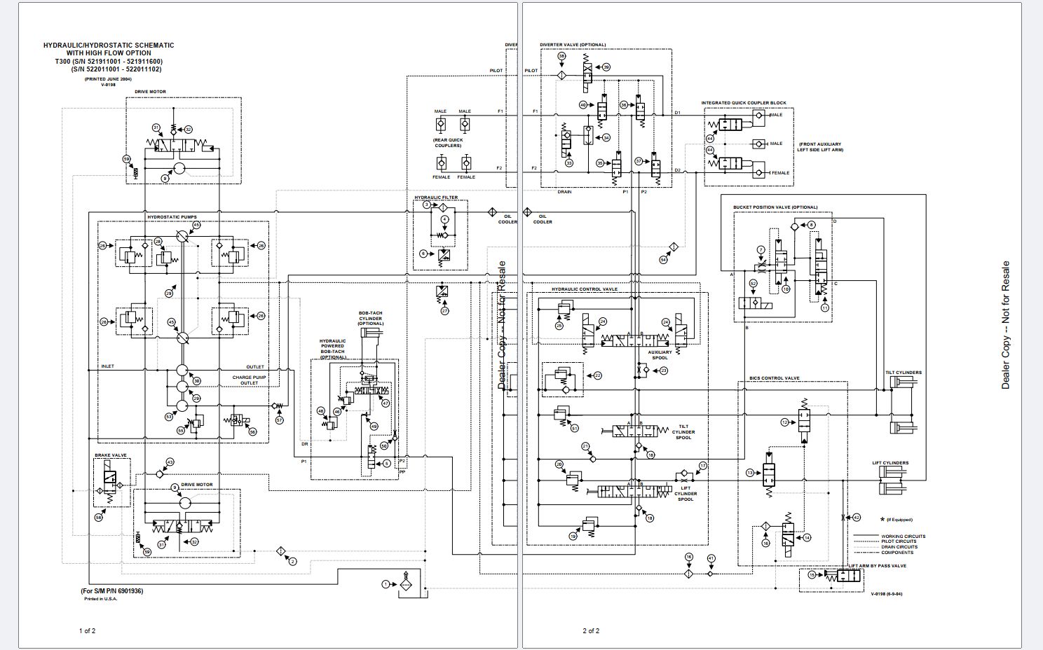 Bobcat Loader T300 Electrical Hydraulic Schematic | Auto Repair Manual ...