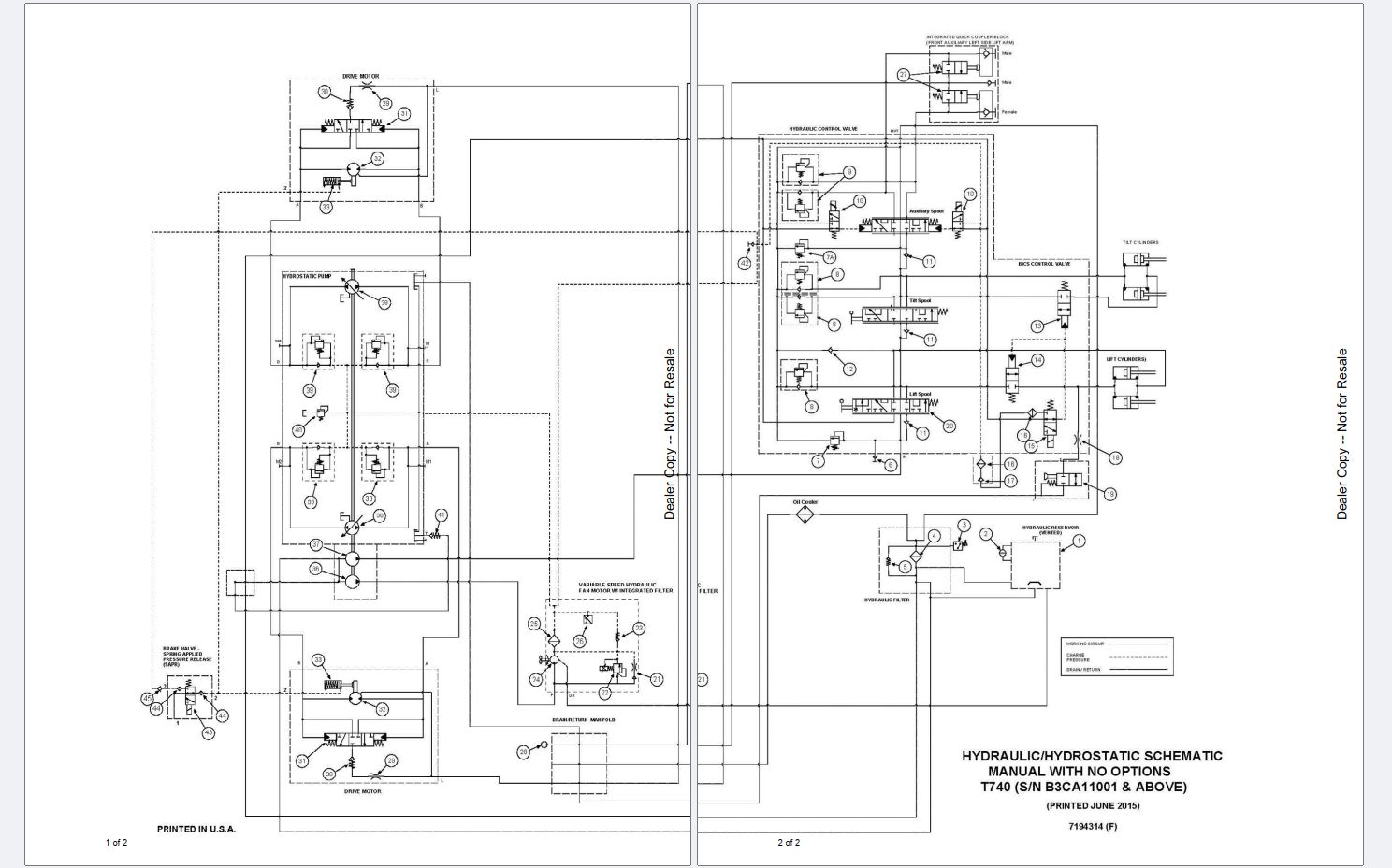 Bobcat Loader T740 Electrical Hydraulic Schematic | Auto Repair Manual ...