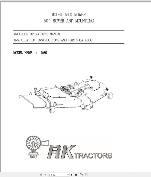 RK Tractors 403 MB Agricultural Operator Manual, Part Manual 5