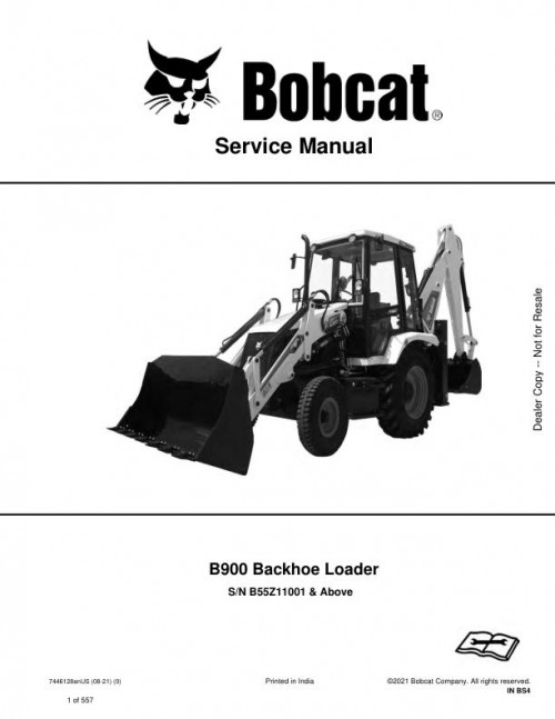 Bobcat Backhoe Loader B900 Service Manual