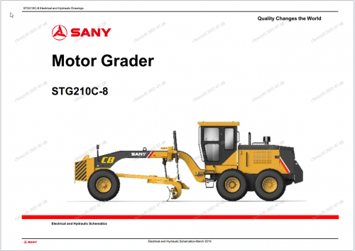 Sany Motor Grader STG210C 8 Electrical and Hydraulic Schematics (1)