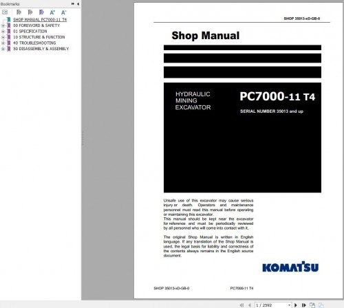 Komatsu Mining Excavator Update 2024 2.38 GB PDF Shop Manual 4