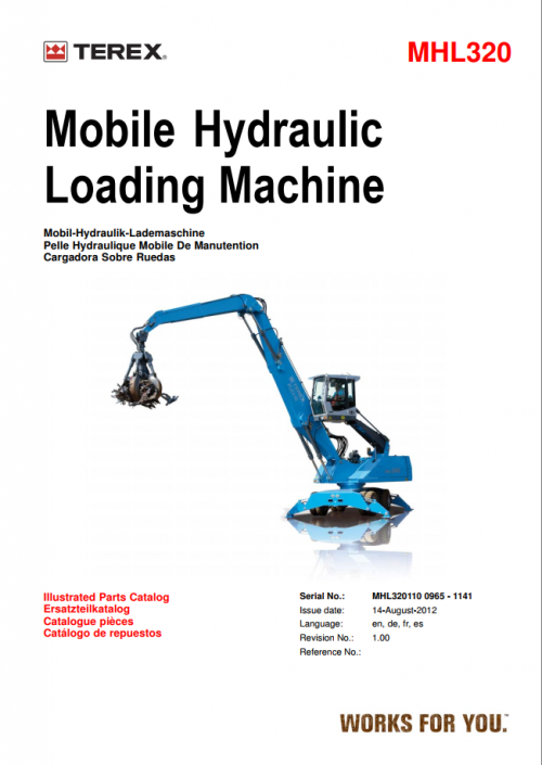 Terex Fuchs Mobile Hydraulic Loading Machine MHL320 Parts Catalog 0965 1141 (1)