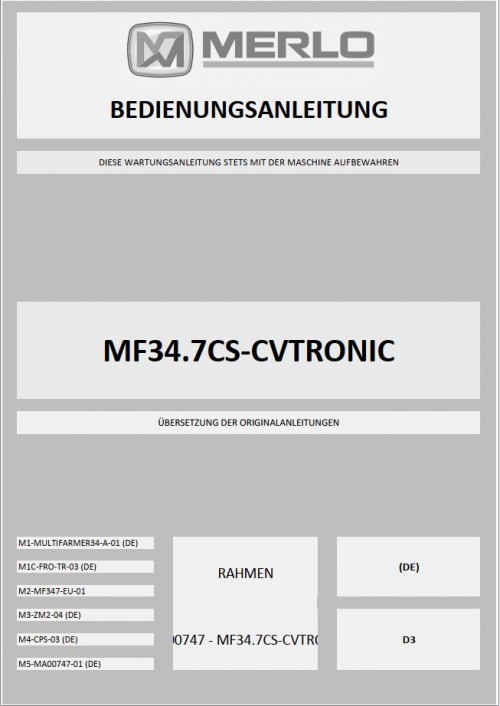 Merlo Multifarmer MF34.7 MF34.9 Service Manuals, Schematics 2024