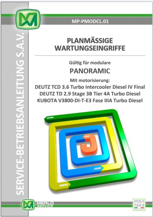 Merlo Panoramic Modular P35.11 P40.13 P40.14 P40.17 P50.18 P72.10 Service Manuals, Schematics 2024 1