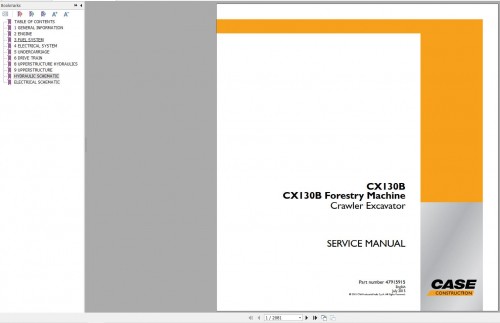 Case Crawler Excavator CX130B Forestry Machine Service Manual 47915915 (2)