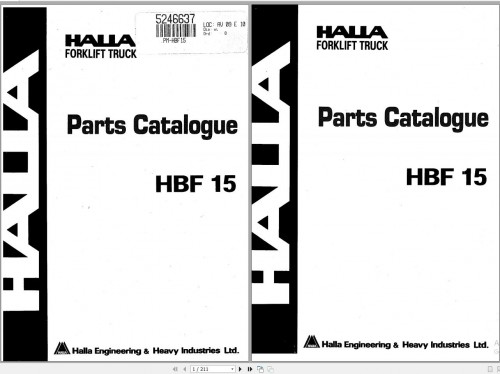 Halla Forklift Truck Collection Part Catalogue, Shop Manual, Operator Manual PDF 2