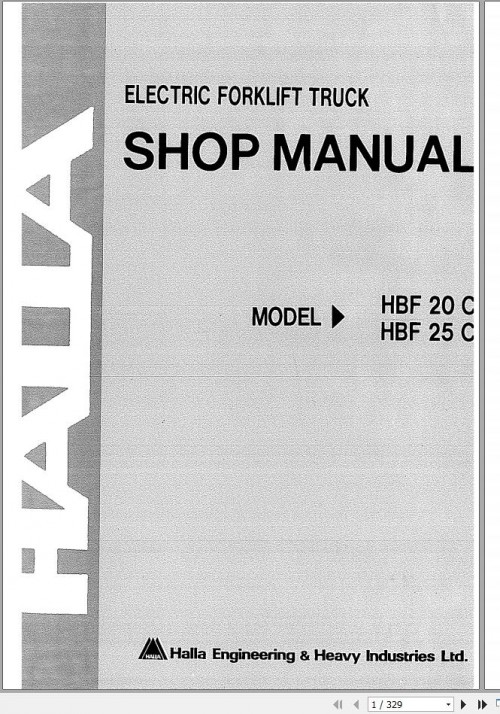 Halla Forklift Truck Collection Part Catalogue, Shop Manual, Operator Manual PDF 3