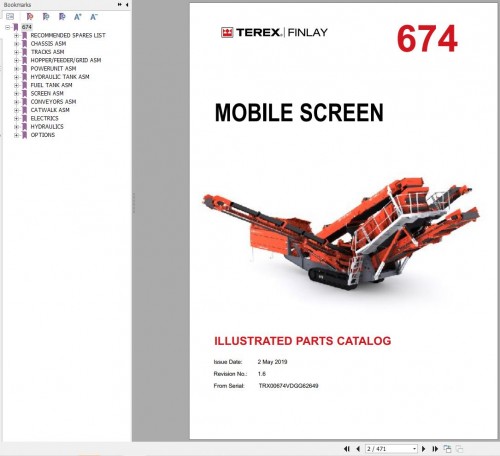 Terex Finlay Mobile Screen 674 Parts Catalog (2)