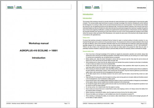 Deutz Fahr Tractor Agroplus 410 Ecoline Workshop Manual (1)