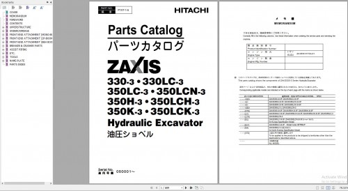 Hitachi Hydraulic Excavator Series ZX Part Catalog 2024 PDF 5