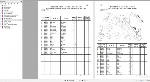 Hitachi Hydraulic Excavator Series ZX Part Catalog 2024 PDF 7