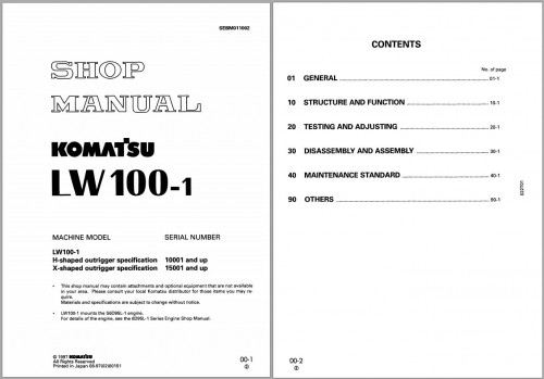 Komatsu Crane LW100 1 Shop Manual SEBM011002 (1)