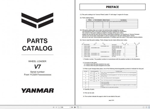 Yanmar Wheel Loader V7 Parts Catalog CPC25ENWL00100